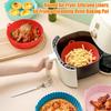 Силиконовый вкладыш для аэрофритюрницы с ручками Круглые складные коврики для выпечки, жарки, приготовления на пару Пищевой антипригарный жаростойкий противень