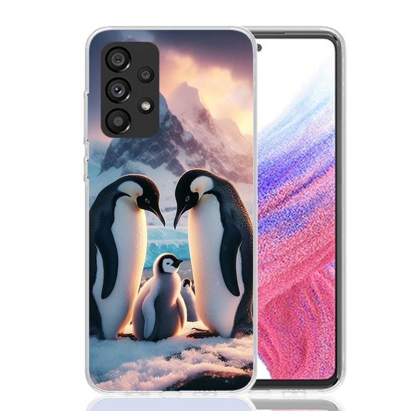 Penguins Love At The North Pole Phone Case for Samsung Galaxy A17 A16 A15 A14 A13 A57 A56 A55 A54 A53 A37 A36 A35 A34 A33 A26 A2