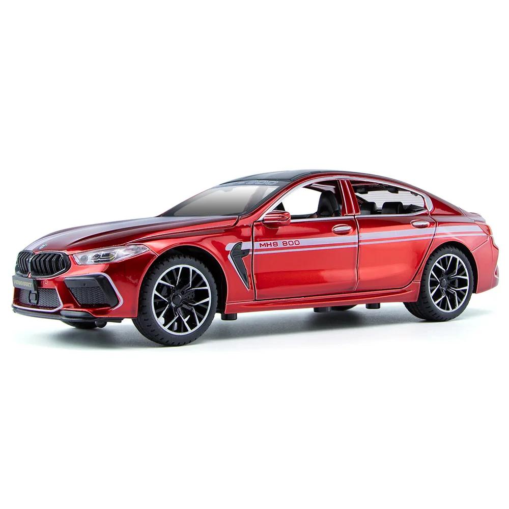1:24 BMW M8 MH8 800 MANHART Литая металлическая модель автомобиля Сплав Игрушечные транспортные средства Модель автомобиля Звук и свет Высокая симуляция Детский подарок