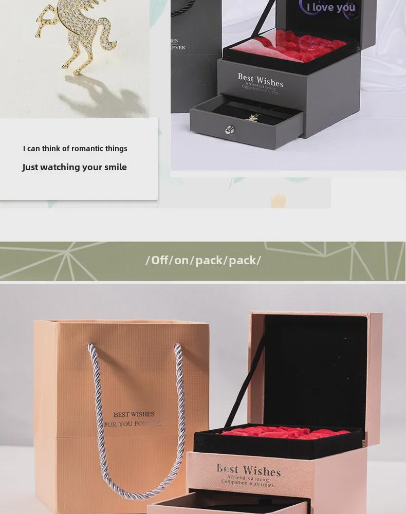 «Подарочная коробка ко Дню святого Валентина с 520 розами, ожерельем и браслетом для девушки»