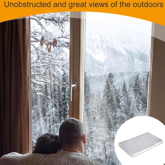 Winter Indoor Window Insulation Film Transparent Tear Resistant Easy To Install Winterizing Window Cover PE Insulation Film