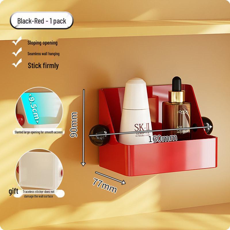 Настенный перфорированный ящик для хранения в ванной комнате с откидным зеркалом и пыленепроницаемым держателем для ватных палочек.