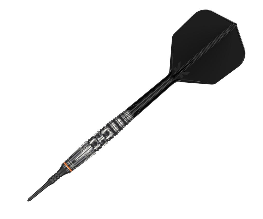 Target Japan Black Marque Dancing Duck G4 Tungsten Soft Tip Dart 17G Black Pixel Tips Black Flights and Shafts Mark Dancing Duck 90% K-Flex Set,