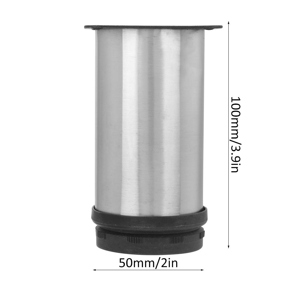 4 шт. регулируемые круглые мебельные ножки из нержавеющей стали 50 x 100 мм для дивана, чайного столика