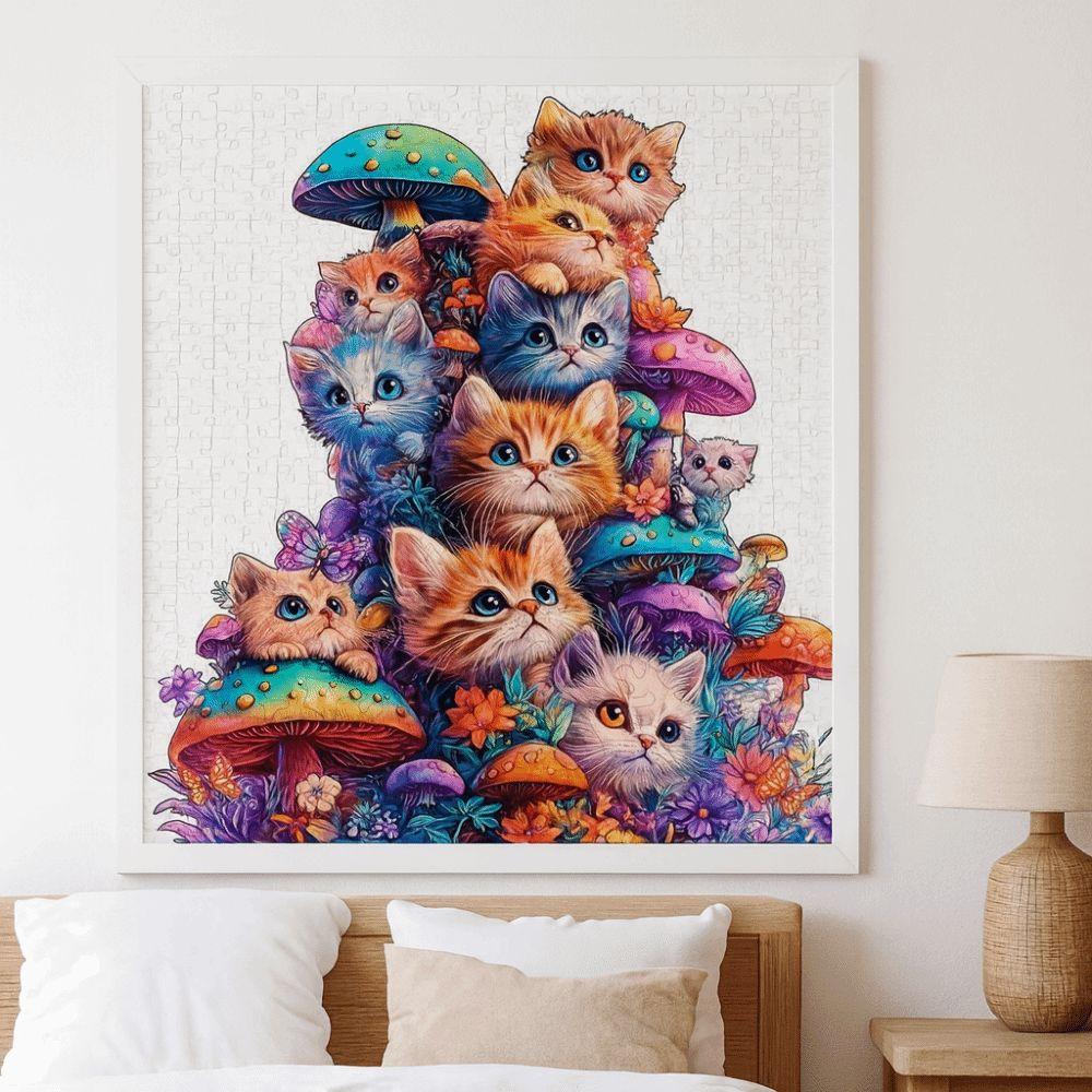 Животный узор Кошка Пазл Милый Гриб Кошка Деревянная Головоломка Взрослая Деревянная Головоломка Подарок Друзьям