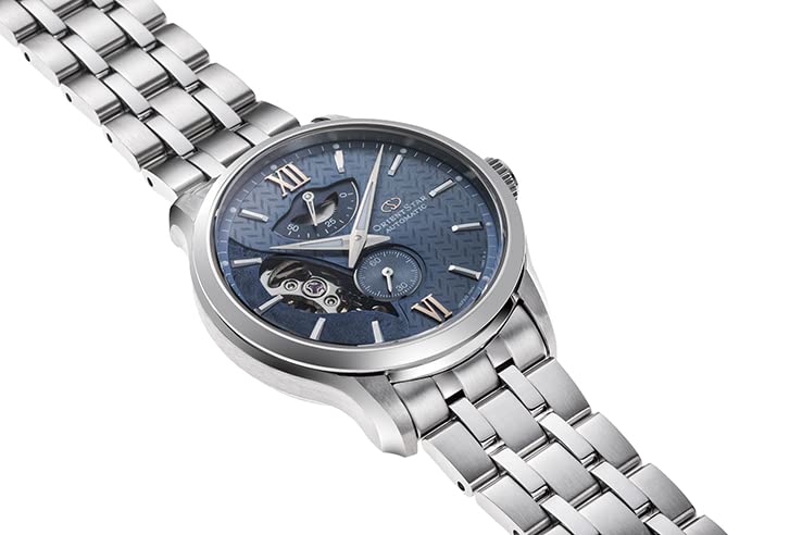Orient Star Automatic Layered Made in Open Light Blue Men's Watch, Skeleton, Mechanical, Japan, 2-Year Manufacturer's Warranty, Heart, RK-AV0B08L,