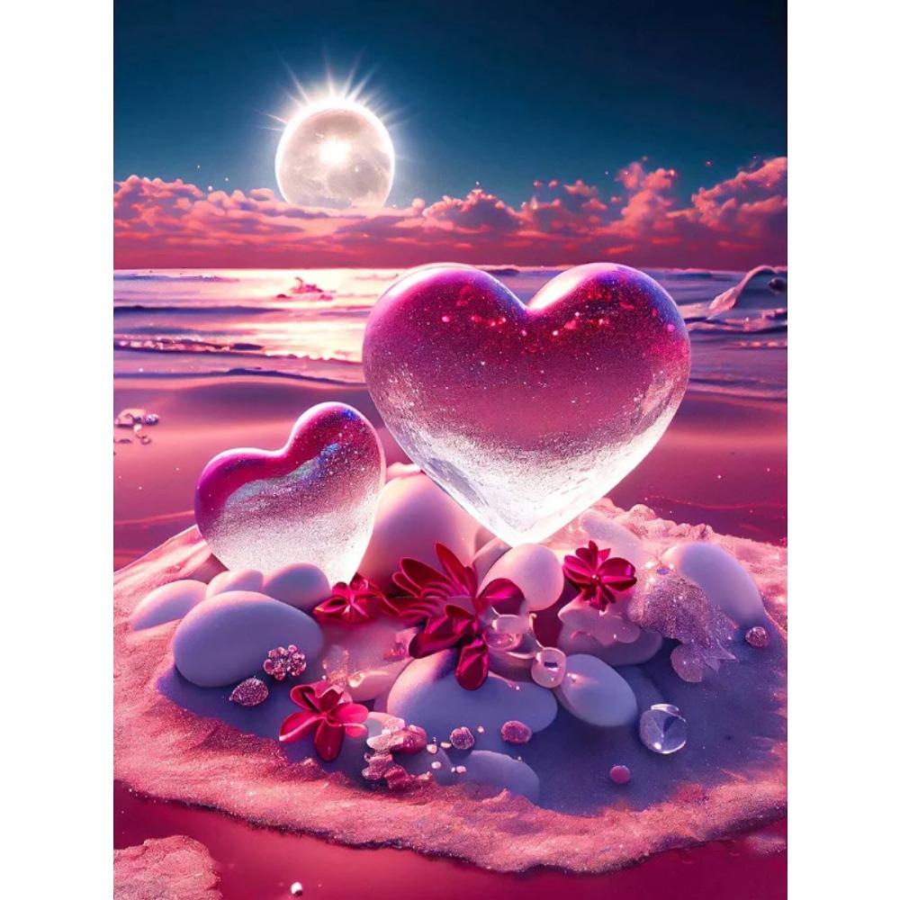 Алмазная картина Полный дрель Цветок Луна Пейзаж Круглая алмазная живопись Ручная работа Фруктовый десерт Diy Алмазная мозаика Картина Украшение дома