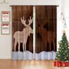 Рождественские украшения Шторы Деревянные лоси Снеговик Принт Шторы Детская комната Ресторан Праздничные украшения Шторы для вечеринки 2 шт.