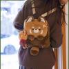 Raccoon Backpack Plush Cartoon Schoolbag Large Capacity Kids Decoration Gift