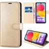 Защитный чехол для Samsung Galaxy M13 - BOOLING - Магнитная застежка - Элегантный золотой эффект кожи