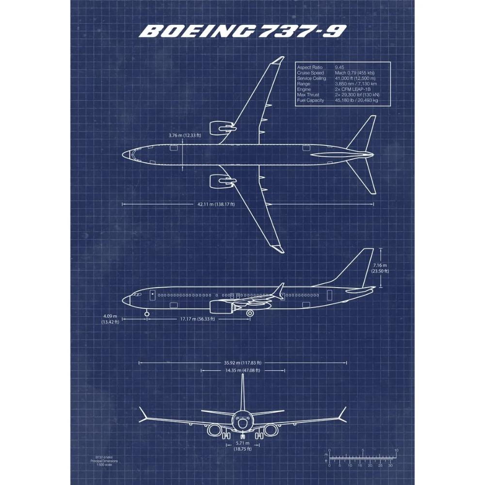 Самолет ВВС Аэробус А-340 Б-747 Патентные принты Плакат самолета Чертеж истребителя Холст Картина Настенное искусство Картинки Домашний декор