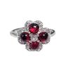 Niche Design Light Luxury High-End Four-Leaf Clover Open Ring Full Of Diamonds Micro-Inlaid Zircon Super Flash High-End Ring Woman