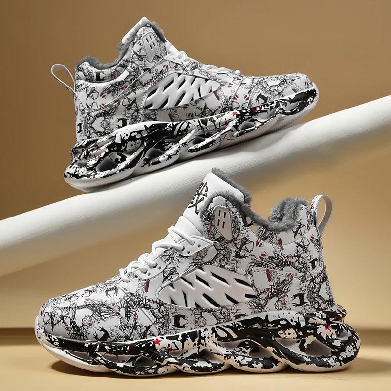 Мужские ботинки 2024 года, новые зимние тапочки, теплые мужские туфли, водонепроницаемые нескользящие плюшевые кроссовки, мужские теннисные туфли, ботинки, мужские кроссовки, зимние