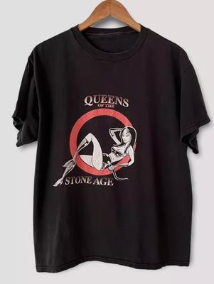 Черная футболка Queens of the Stone Age Хлопковая футболка полного размера Унисекс
