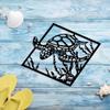 Metal Sea Turtle Ornament - Beach Theme Wall Art for Indoor Living Room