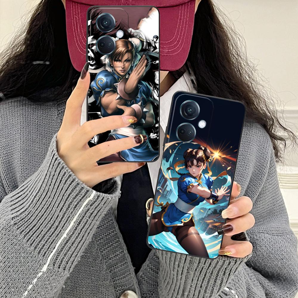 Чехол для телефона Street Fighter Chunli для OPPO Reno 14 13 12 11 10 9 8 7 6 5 F T Pro 5G Цветная Печать Чехол Чехол Красивый Роскошный