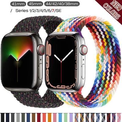 Тканевый плетеный нейлоновый ремешок Solo Loop для Apple Watch 7 6, ремешок 44 мм, 40 мм, 38 мм, 42 мм, 41 мм, 45 мм, эластичный для iWatch Series 6 SE 5 4 3