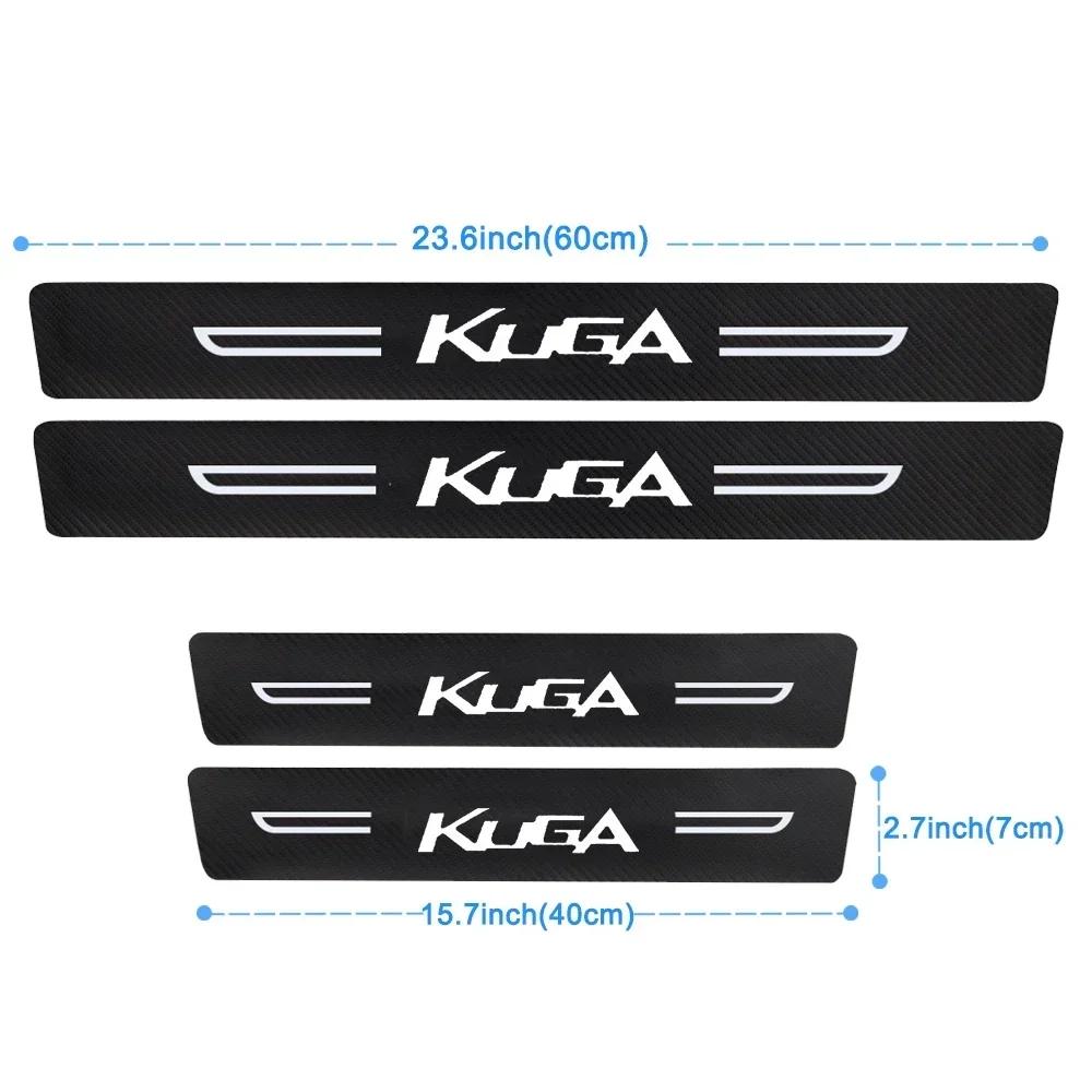 EUEX2 Car Door Sill Threshold Scuff Plate Anti Scratch Trunk Bumper Guard Decals for Ford KUGA Figo Fiesta Edge Explorer MK1 MK2 MK3