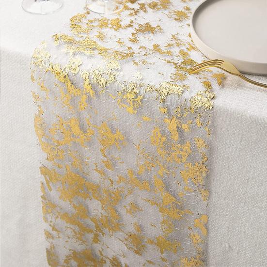 Скатерть Yousheng Table Runner, прочная, тонкая работа, золотистый блеск, скатерть для свадеб, рождественских украшений для дома