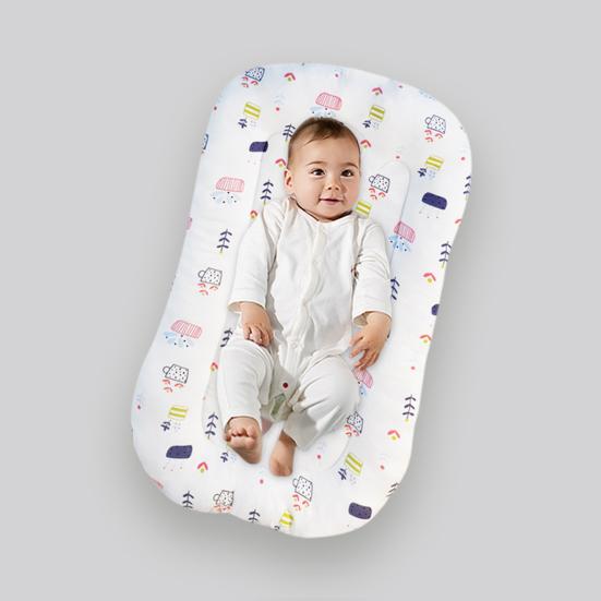 Детский шезлонг для новорожденных с отстегивающимся моющимся чехлом, дышащая подушка для отдыха младенца для времени на животике, для использования в кроватке, на диване