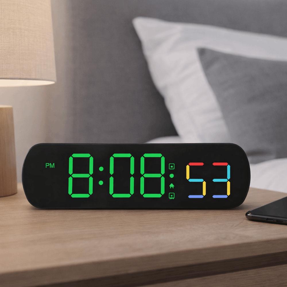 Temperature Display Digital Alarm Clock 12/24 Hour Table Clock Temperature Display Clock Home Use