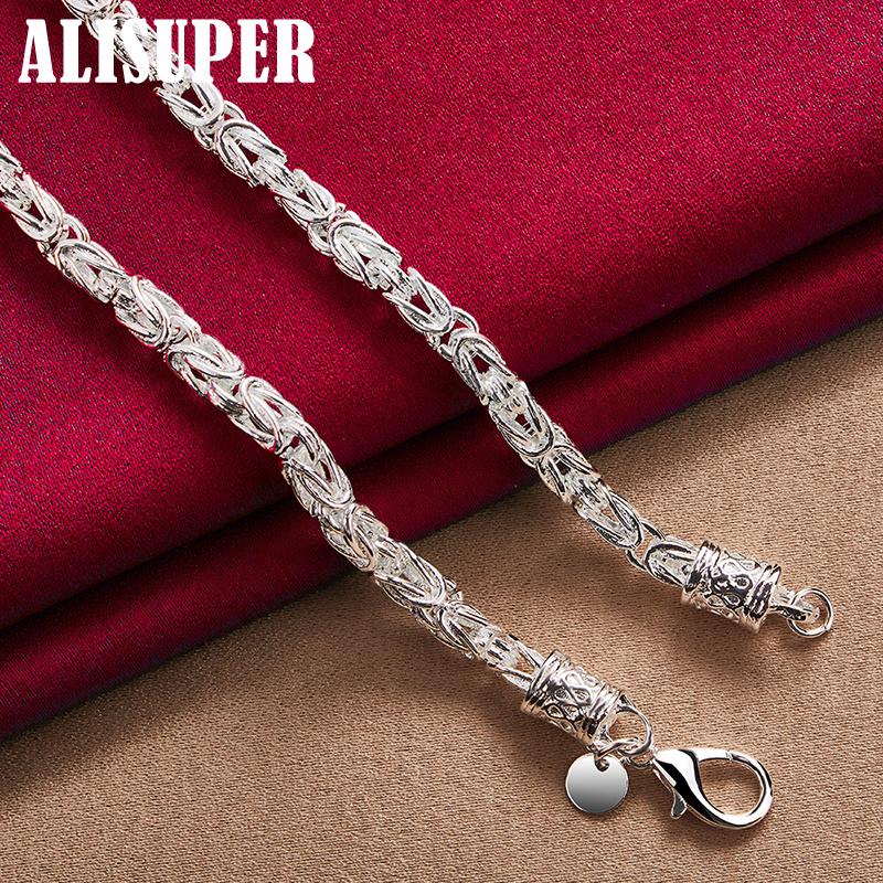 Ювелирные изделия из стерлингового серебра 925 пробы, 5 мм, 20 дюймов, цепочки и ожерелья