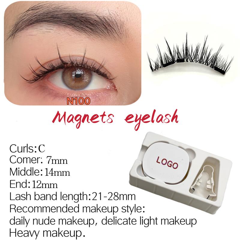 New 3d cat Eye Lashes Dramatic Look Magnetic Eyelashes with Custom Lash Box