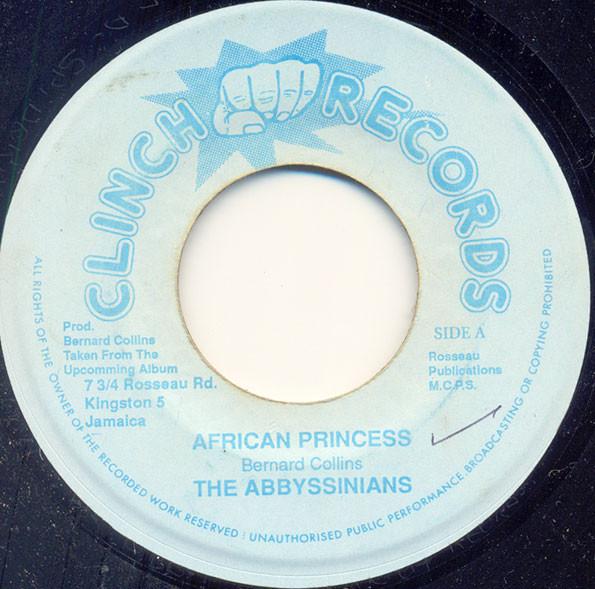7-дюймовая пластинка ABYSSINIANS - African Princess НЕТ Clinch Records Ямайка Регги, Ска и Даб Б/У