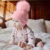 Newborn Infant Kids Baby Boy Girls Cute Pearl Hats Hair Ball Earbud Pearl Crochet Winter Warm Knit Hats Cap