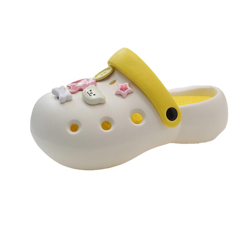 Модные новые сандалии тапочки милые мультяшные сабо женские мюли летние пляжные сандалии пещера отверстие женская садовая обувь для студентов девочек