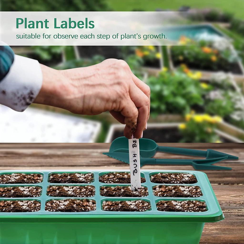 5Pcs/Set Plant Growing Tray Set LED Light Nursery Pots Growing Cells Humidity Box Greenhouse