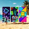 Geometry Dash Robtop Games Полотенце Микрофибра Пляжное Полотенце, Быстросохнущее, Без Песка, Ультратонкое Волокно, Супер Мягкое.