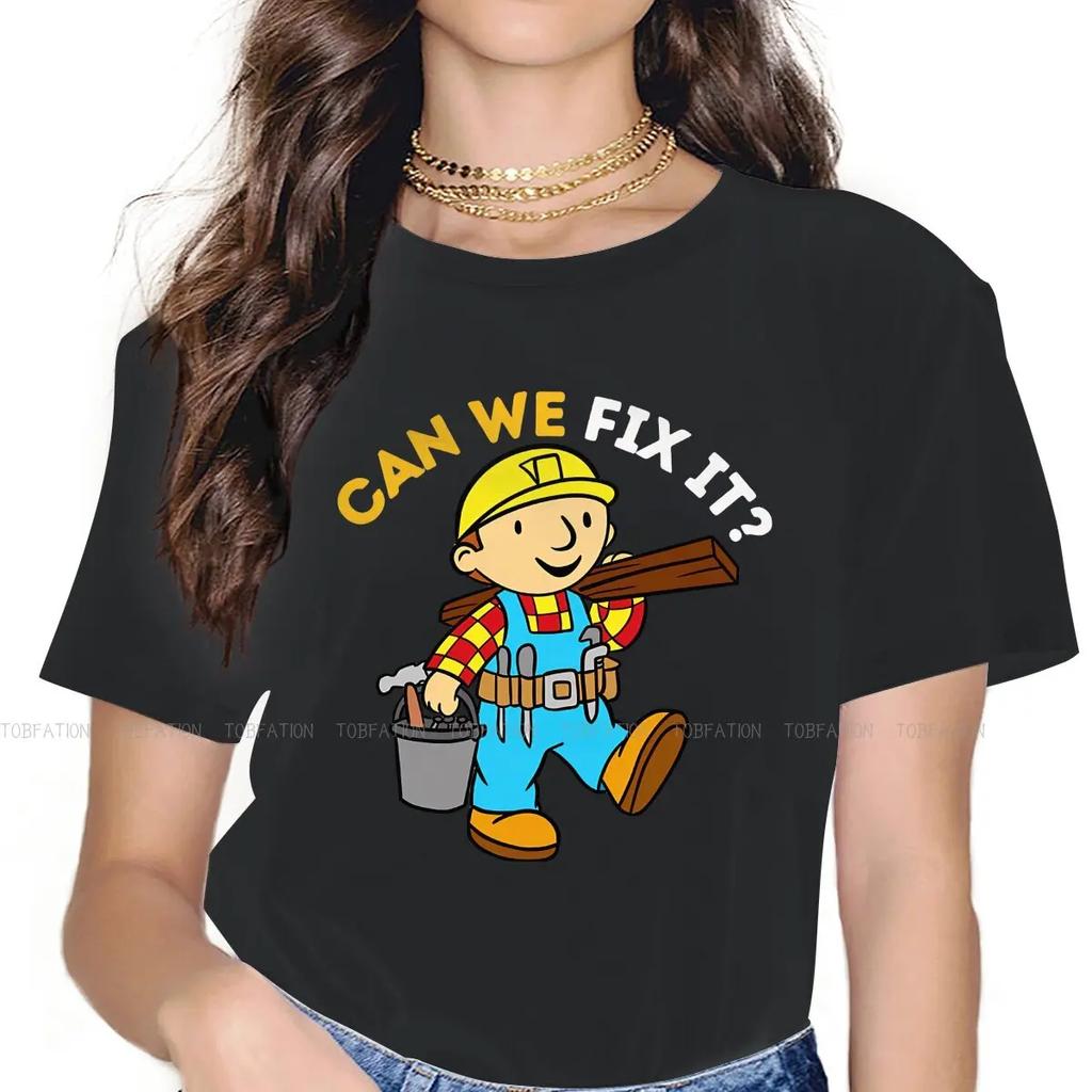 Bob the Builder Cartoon Girls T Shirt Can We Fix It Female Tops Graphic Kawaii Tees?Ladies 5XL