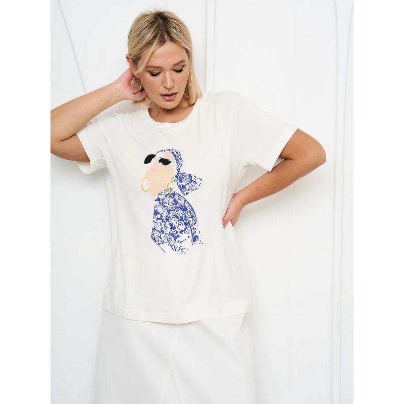 Western Style New Loose Casual Print Short Sleeve Cotton T-shirt Top Loose Printed T-shirt Top