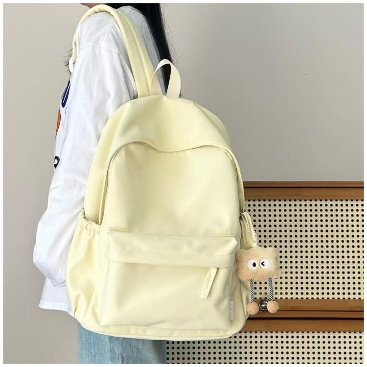 Backpack Minimalist Solid Color Lightweight School Bag for Middle High School College Girls Travel Casual Daypack