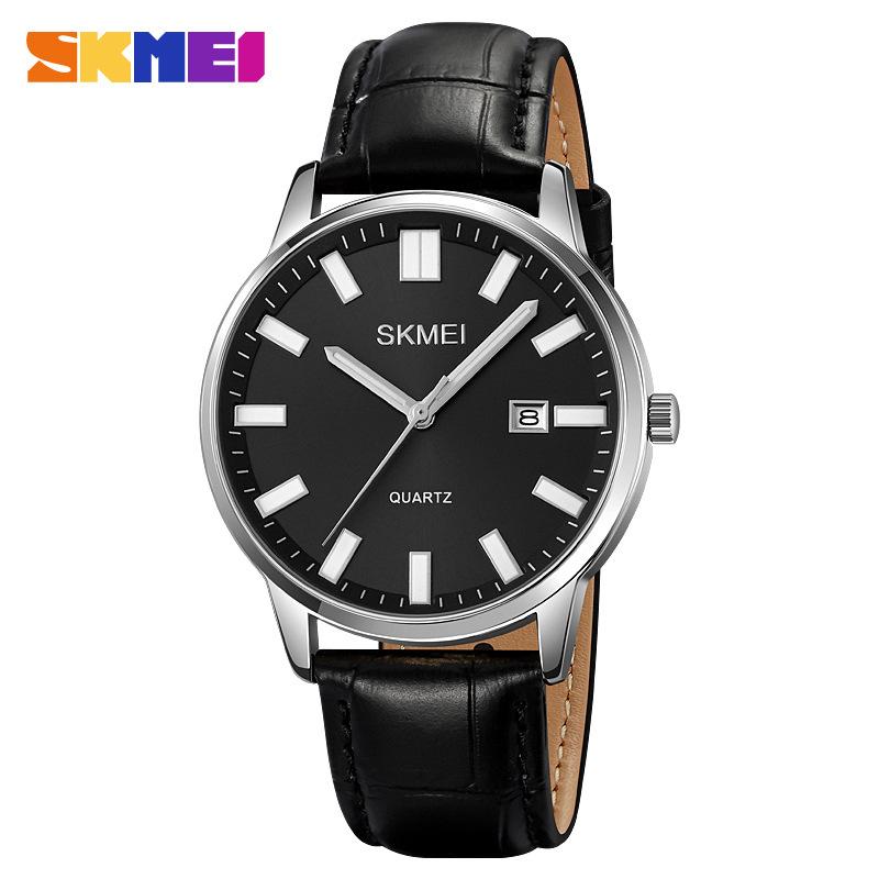 Мужские повседневные часы Moment Beauty 2252, кварцевые часы, водонепроницаемые, с кожаным ремешком, простые часы с календарем