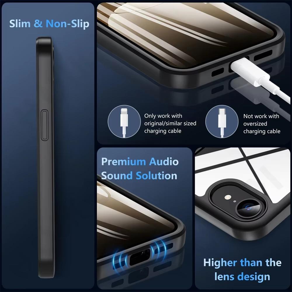 Чехол для iPhone 16E 2025 16 15 14 11 12 13 Pro Max Plus XS XR 8 Plus 360 Полная Противоударная Силиконовая Защита Экрана Чехол для Телефона