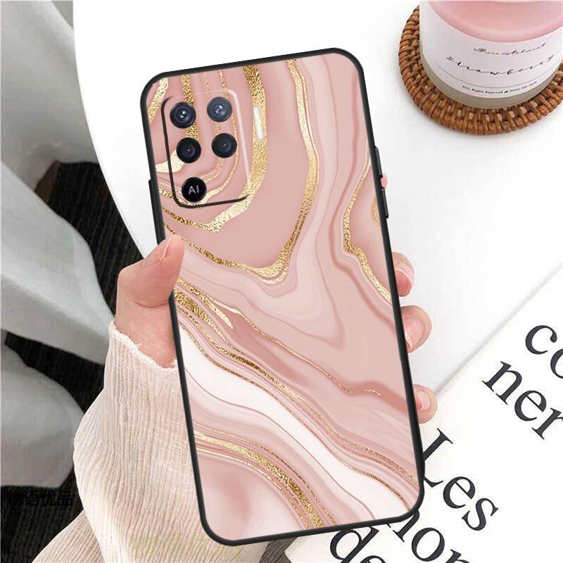 Чехол в стиле Rose Gold для Oppo A18 A74 A57 A17 A77 A38 A58 A78 A98 A54 A94 A80 A60 A40 A96 A76 A16 A15 A5 Pro