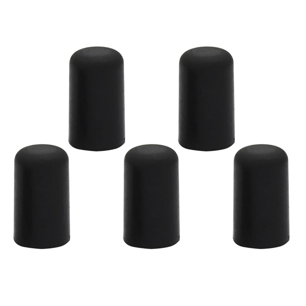 5Pcs Portable Black Cello Rubber Endpin Tip Protector Musical Instruments Accessory