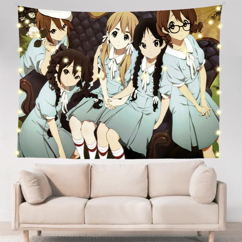 Легкий роман для девочек в общежитии, двухмерное аниме, настенное украшение для спальни, тканевое подвесное одеяло