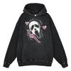 Стираный винтажный винтажный свитер ужасов на Хэллоуин American Diablo Top Loose Hoodie Hoodie Festival