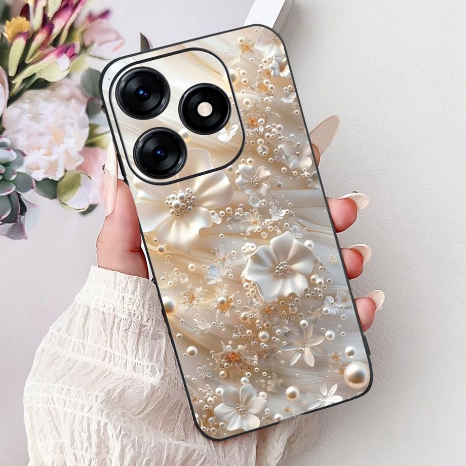 Роскошный Матовый Силиконовый Мягкий Чехол Для Tecno Spark 10c 10 Pro Spark10 4G 5G KI5k KI5q KI7 KI8 Capa Цветок Любящее Сердце Бантик Etui