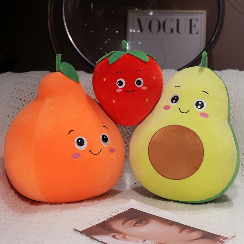 Имитация Фрукты Плюшевая Игрушка Мягкая Набивная Арбуз Клубника Апельсин Груша Авокадо Яблоко Подушка Мягкая Кукла Еда Детский Подарок на День Рождения