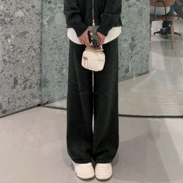 Весна 2025 Женский повседневный костюм-двойка: Кардиган-свитшот из двух частей и брюки широкого кроя