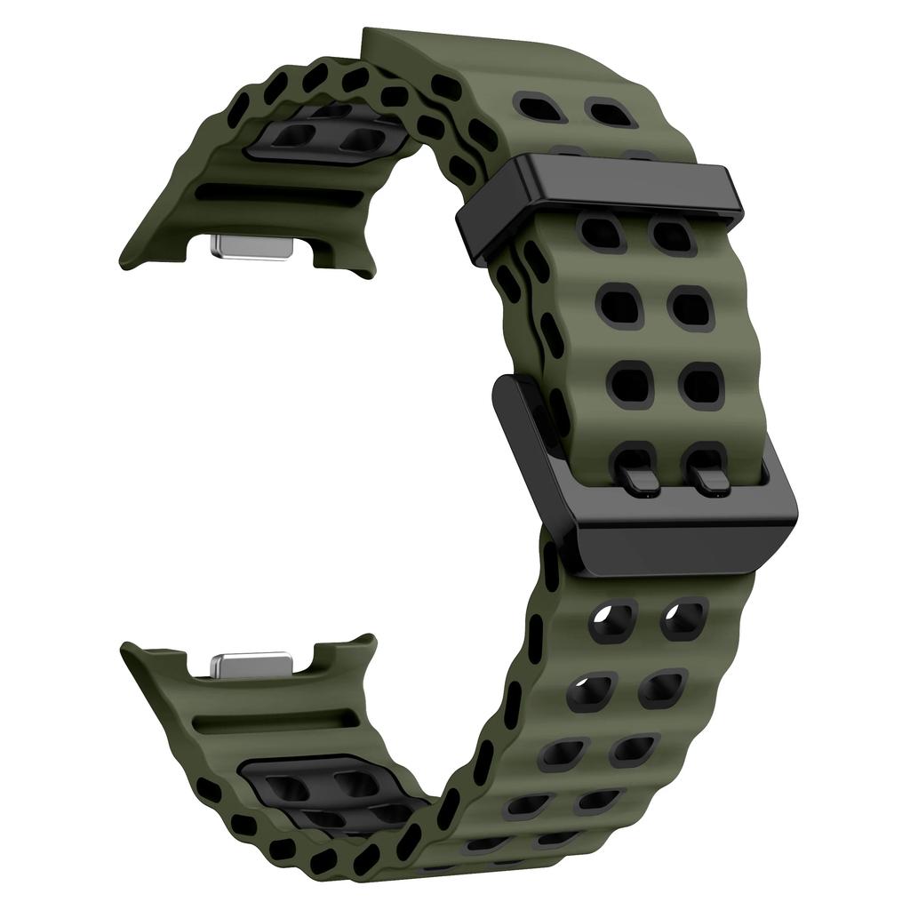 For Samsung Galaxy Watch 8 Strap 40mm 44mm Two color Sport silicone Marine belt Bracelet correa Galaxy Watch 8 classic 46mm band