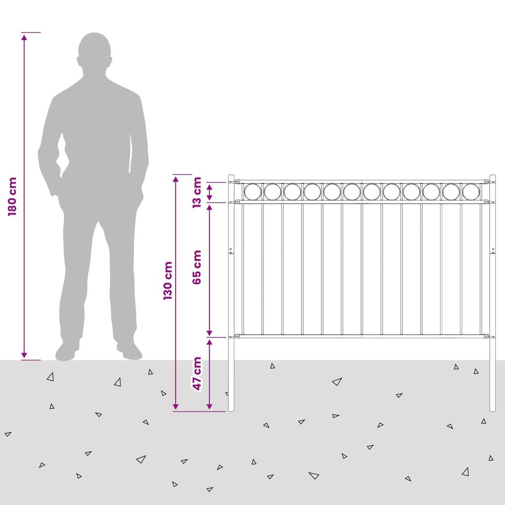 ASSEN Fence Panel Gray 170 x 130 cm Steel