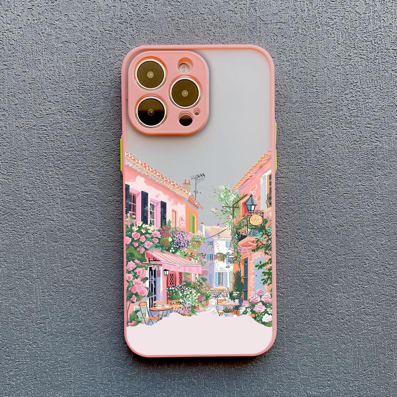 Dazzling Anime Street View Scenery Phone Case for IPhone 13 12 11 Pro Max Mini 16 15 14 Max Plus 7 8 Plus SE2 X XR X Back Cover