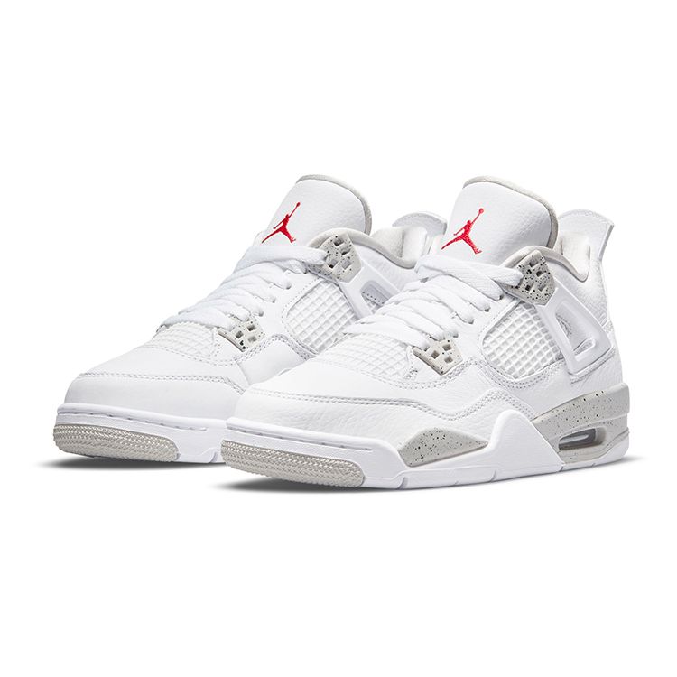 Air Jordan 4 Retro GS White Oreo Kids Sneakers Tech-Grey Black Fire-Red DJ4699-100
