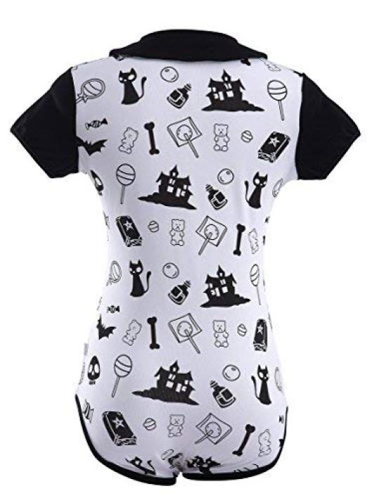 [LittleForBig] Взрослый ромпер с воротником Питер Пэн, Хэллоуин однотонный с рукавом хлопковая пижама XL