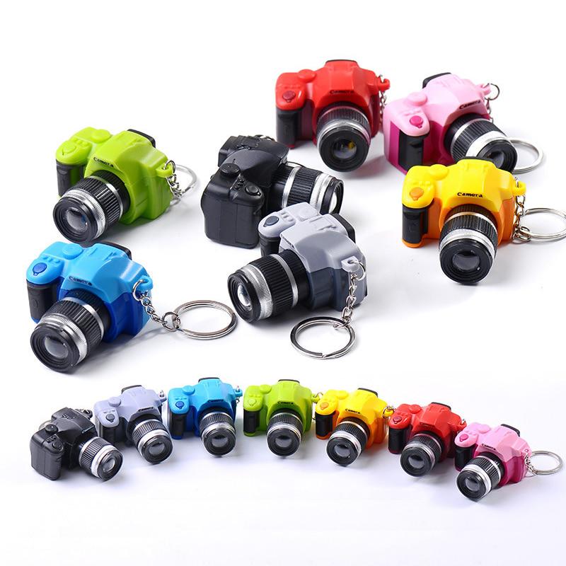 Led Camera Flashing Toys for Kids Digital Camera Keychain Luminous Sound Flash Light Pendant